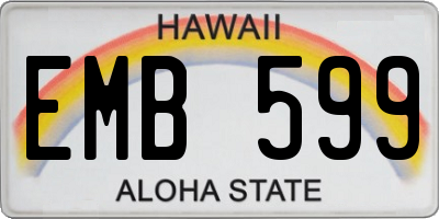 HI license plate EMB599