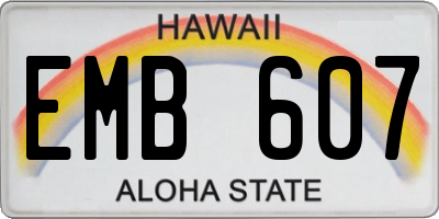HI license plate EMB607
