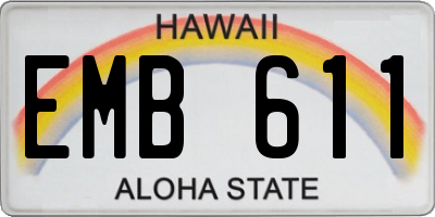 HI license plate EMB611