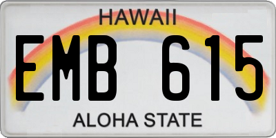 HI license plate EMB615