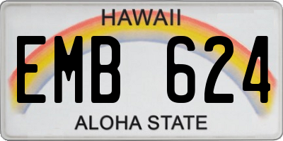 HI license plate EMB624