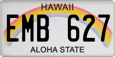 HI license plate EMB627