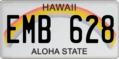 HI license plate EMB628