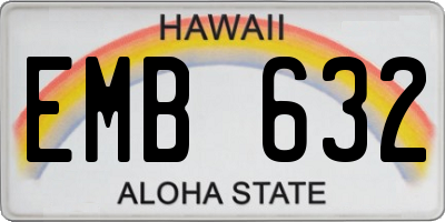 HI license plate EMB632