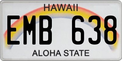 HI license plate EMB638