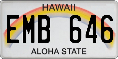 HI license plate EMB646