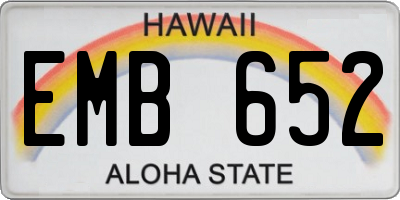 HI license plate EMB652
