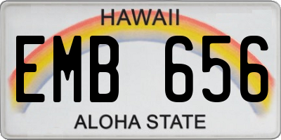 HI license plate EMB656