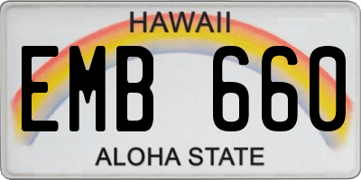 HI license plate EMB660