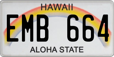 HI license plate EMB664