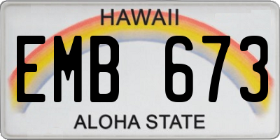 HI license plate EMB673