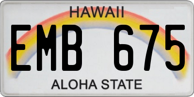 HI license plate EMB675