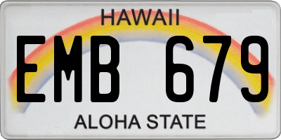 HI license plate EMB679