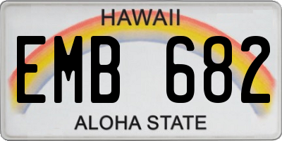 HI license plate EMB682