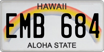 HI license plate EMB684