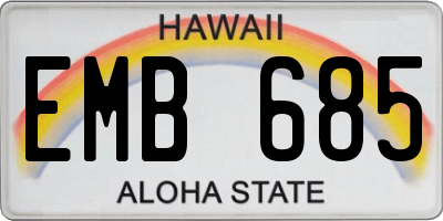 HI license plate EMB685