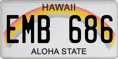 HI license plate EMB686