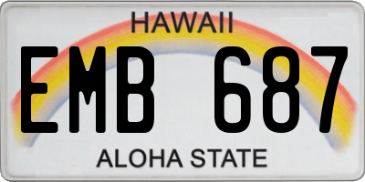 HI license plate EMB687