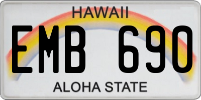 HI license plate EMB690