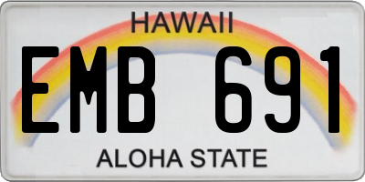 HI license plate EMB691