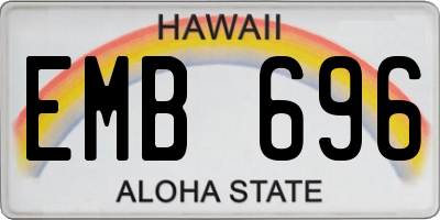 HI license plate EMB696
