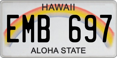 HI license plate EMB697