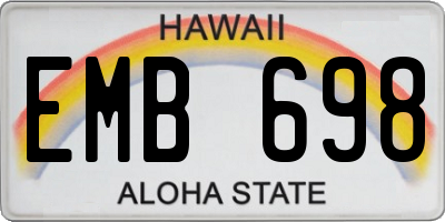 HI license plate EMB698