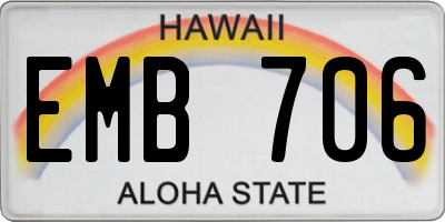 HI license plate EMB706