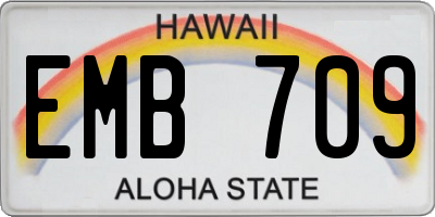 HI license plate EMB709
