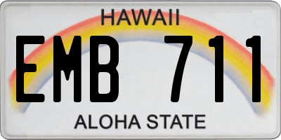 HI license plate EMB711