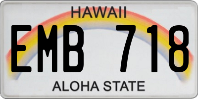 HI license plate EMB718