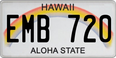 HI license plate EMB720