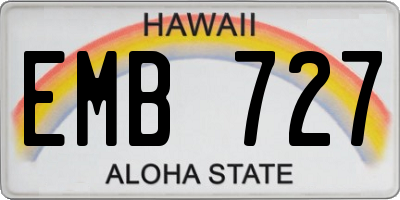 HI license plate EMB727