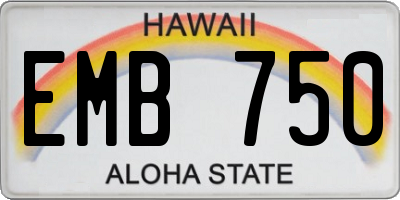 HI license plate EMB750