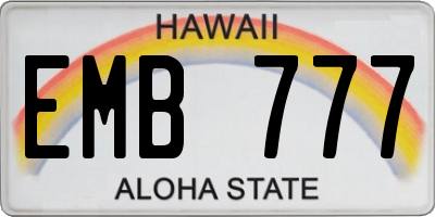 HI license plate EMB777