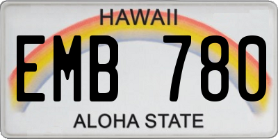HI license plate EMB780