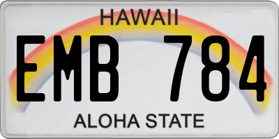 HI license plate EMB784