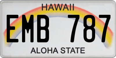 HI license plate EMB787