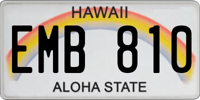 HI license plate EMB810