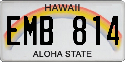 HI license plate EMB814