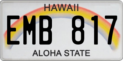 HI license plate EMB817