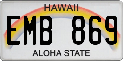 HI license plate EMB869
