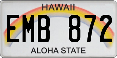HI license plate EMB872