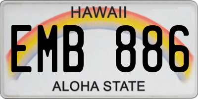 HI license plate EMB886