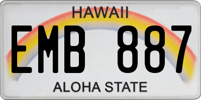 HI license plate EMB887