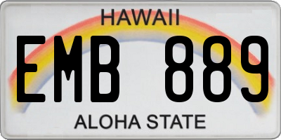 HI license plate EMB889