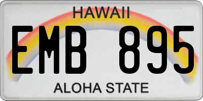 HI license plate EMB895