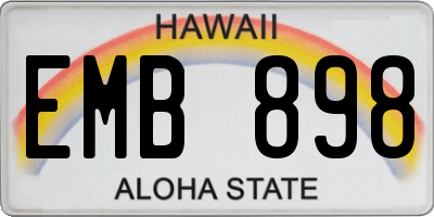 HI license plate EMB898
