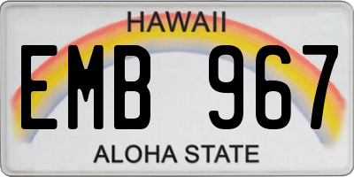 HI license plate EMB967