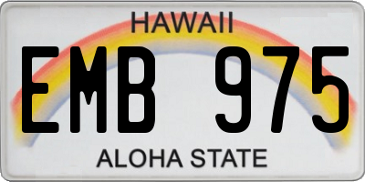 HI license plate EMB975